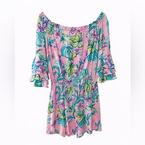 Lilly Pulitzer Pink and Green Floral Dress
